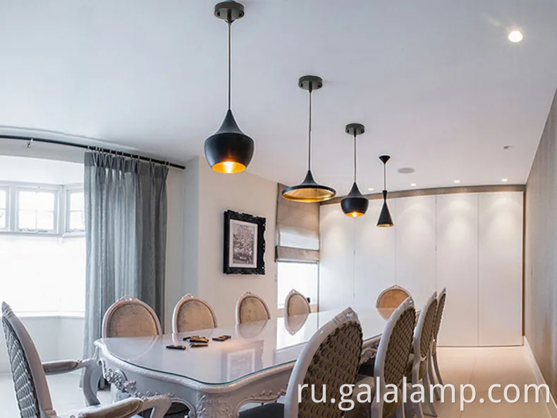 Черная подвесная люстра промышленного стиля для столовых